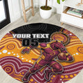 Custom Broncos Round Carpet Horse Mascot With Aboriginal Indigenous