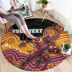 Custom Broncos Round Carpet Horse Mascot With Aboriginal Indigenous