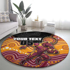 Custom Broncos Round Carpet Horse Mascot With Aboriginal Indigenous