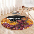 Custom Broncos Round Carpet Horse Mascot With Aboriginal Indigenous