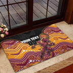 Custom Broncos Rubber Doormat Horse Mascot With Aboriginal Indigenous