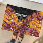 Custom Broncos Rubber Doormat Horse Mascot With Aboriginal Indigenous