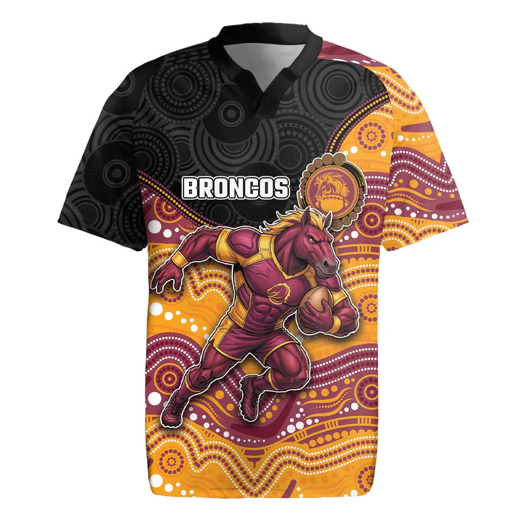 Custom Broncos Rugby Jersey Horse Mascot With Aboriginal Indigenous