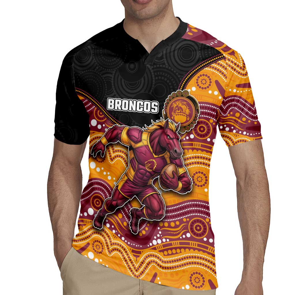 Custom Broncos Rugby Jersey Horse Mascot With Aboriginal Indigenous