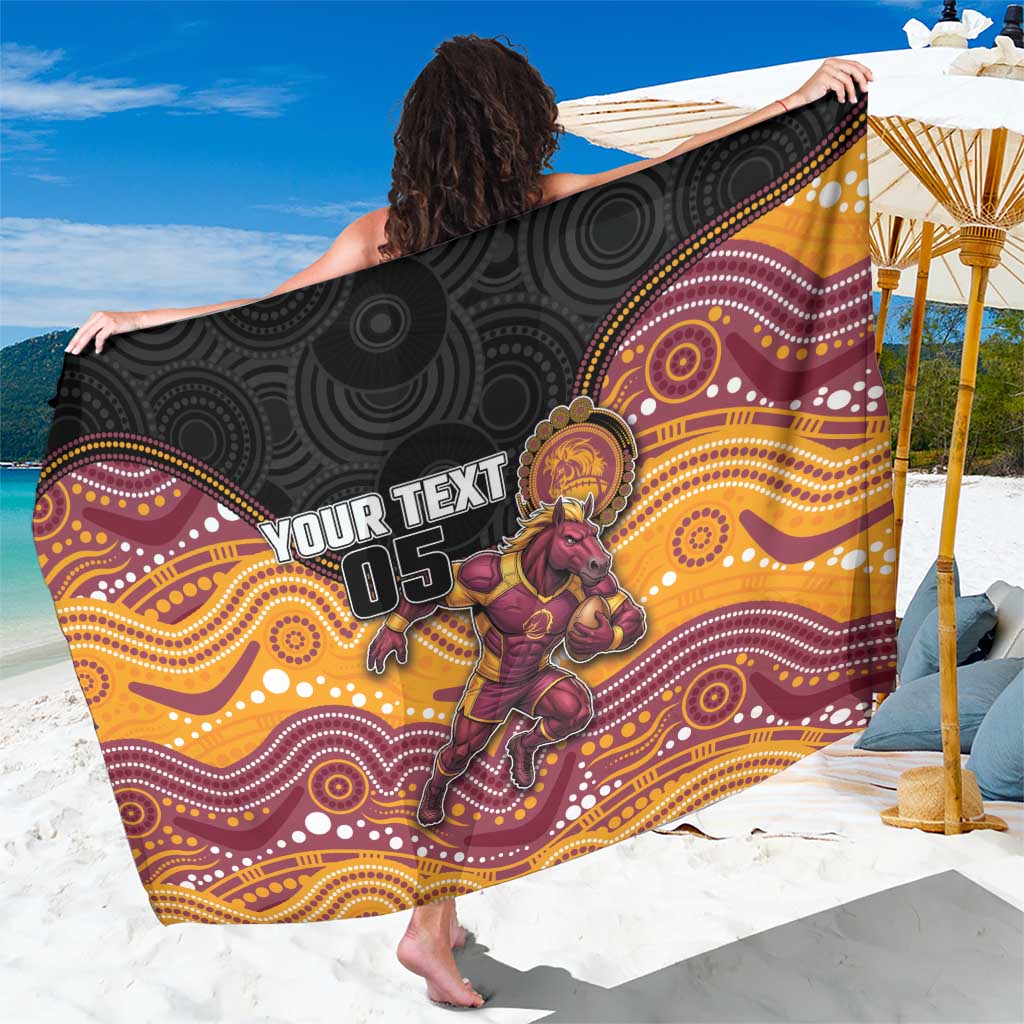 Custom Broncos Sarong Horse Mascot With Aboriginal Indigenous