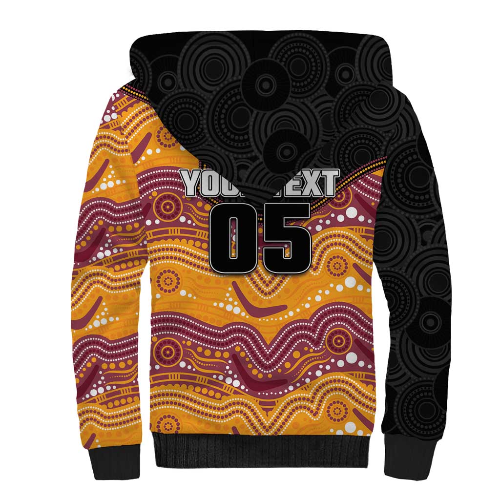Custom Broncos Sherpa Hoodie Horse Mascot With Aboriginal Indigenous
