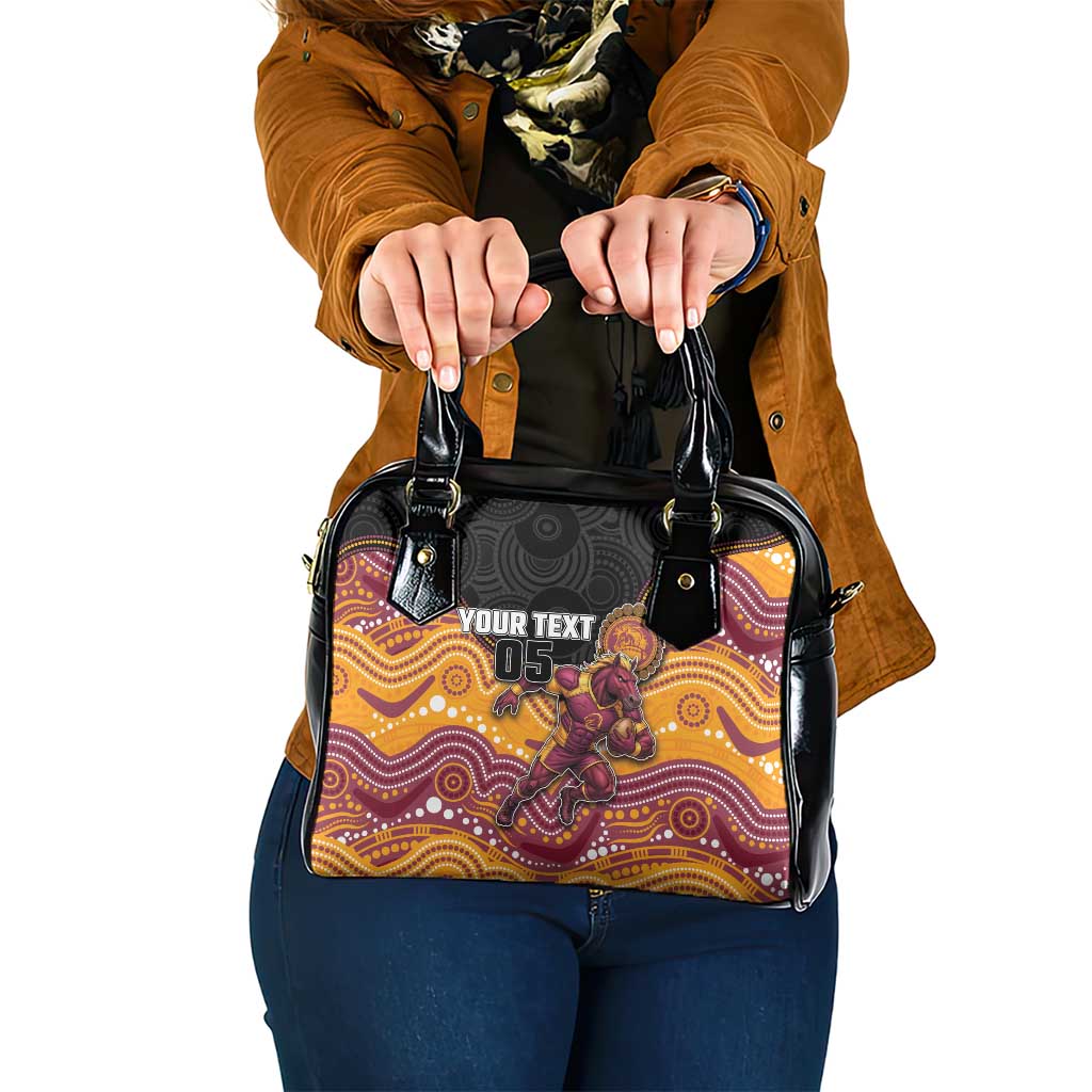 Custom Broncos Shoulder Handbag Horse Mascot With Aboriginal Indigenous