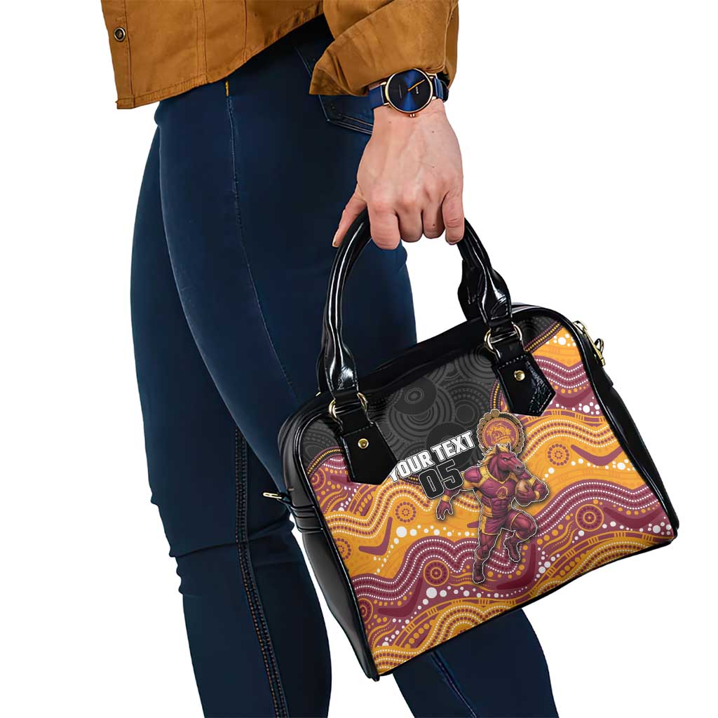 Custom Broncos Shoulder Handbag Horse Mascot With Aboriginal Indigenous