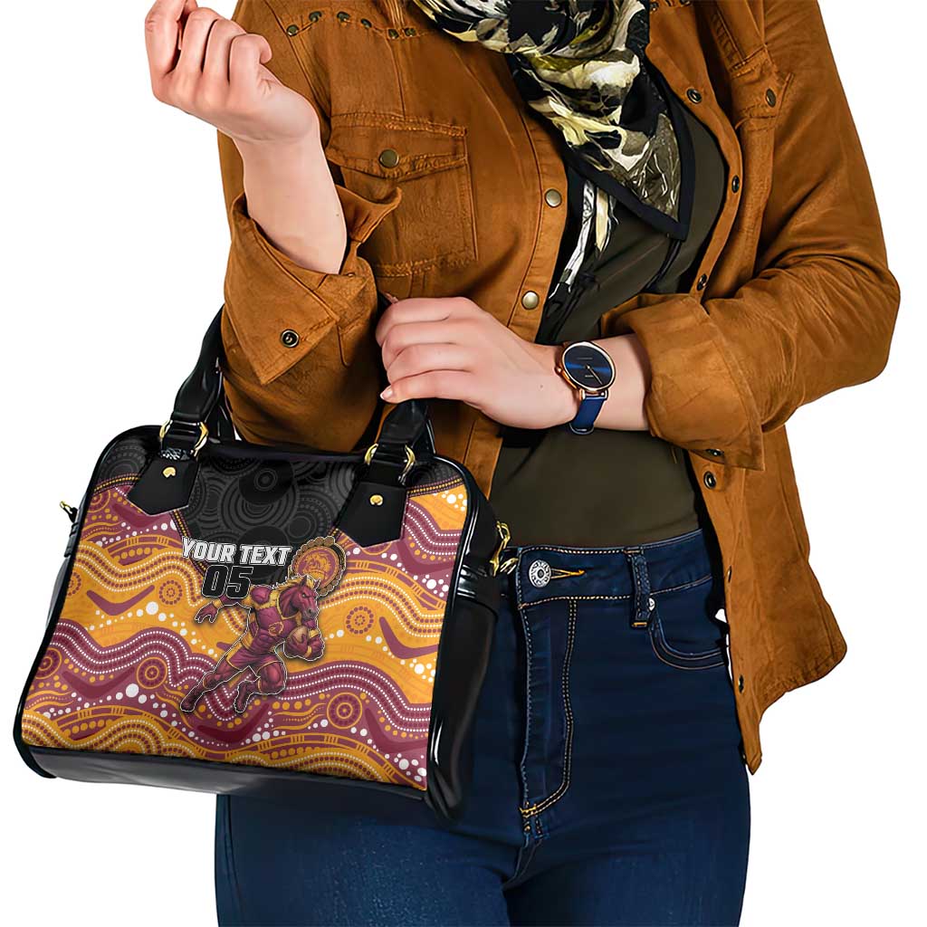 Custom Broncos Shoulder Handbag Horse Mascot With Aboriginal Indigenous