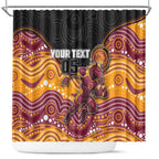 Custom Broncos Shower Curtain Horse Mascot With Aboriginal Indigenous