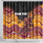Custom Broncos Shower Curtain Horse Mascot With Aboriginal Indigenous