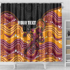 Custom Broncos Shower Curtain Horse Mascot With Aboriginal Indigenous