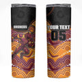 Custom Broncos Skinny Tumbler Horse Mascot With Aboriginal Indigenous