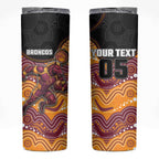Custom Broncos Skinny Tumbler Horse Mascot With Aboriginal Indigenous