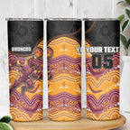Custom Broncos Skinny Tumbler Horse Mascot With Aboriginal Indigenous