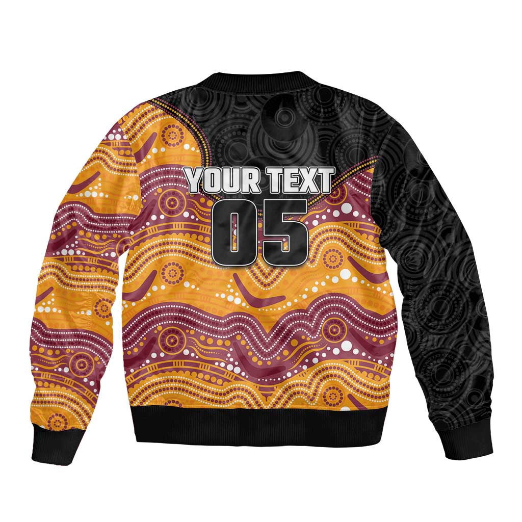 Custom Broncos Sleeve Zip Bomber Jacket Horse Mascot With Aboriginal Indigenous