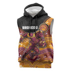 Custom Broncos Sleeveless Hoodie Horse Mascot With Aboriginal Indigenous
