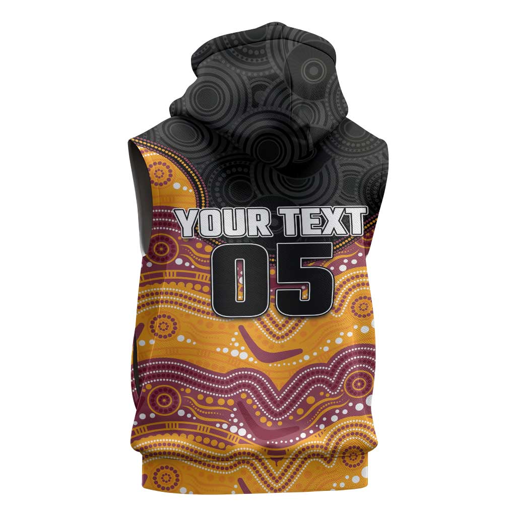 Custom Broncos Sleeveless Hoodie Horse Mascot With Aboriginal Indigenous