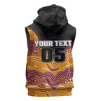 Custom Broncos Sleeveless Hoodie Horse Mascot With Aboriginal Indigenous