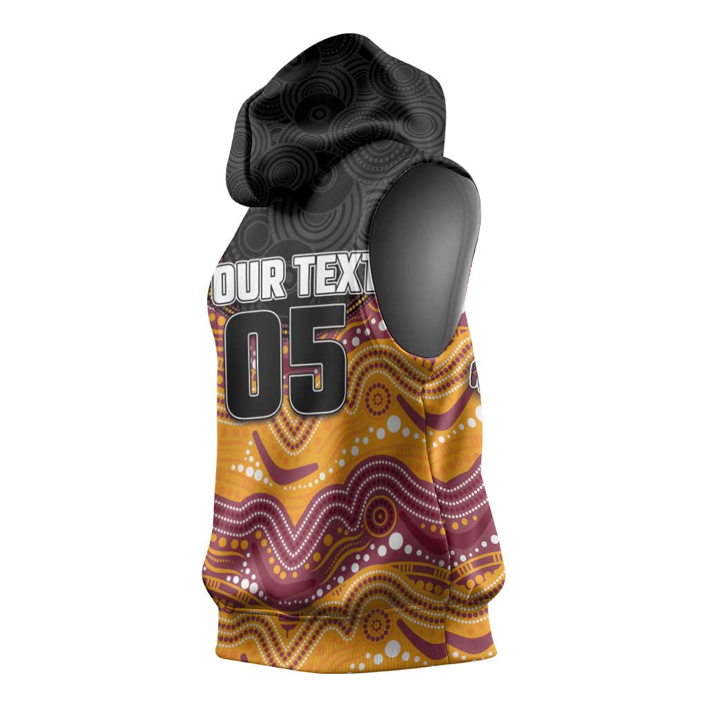 Custom Broncos Sleeveless Hoodie Horse Mascot With Aboriginal Indigenous