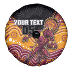 Custom Broncos Spare Tire Cover Horse Mascot With Aboriginal Indigenous