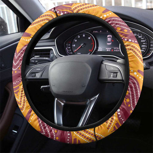 Broncos Steering Wheel Cover Horse Mascot With Aboriginal Indigenous