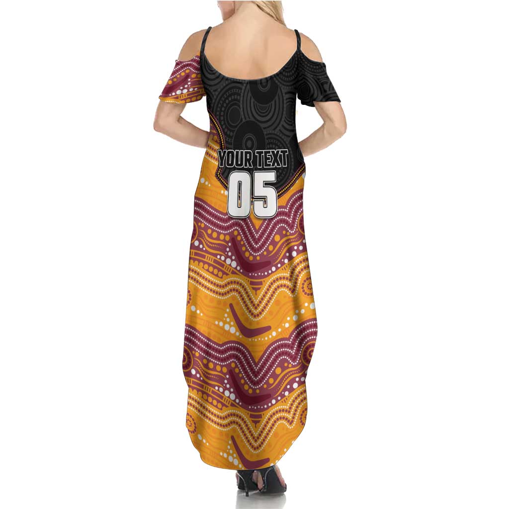 Custom Broncos Summer Maxi Dress Horse Mascot With Aboriginal Indigenous