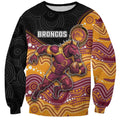 Custom Broncos Sweatshirt Horse Mascot With Aboriginal Indigenous