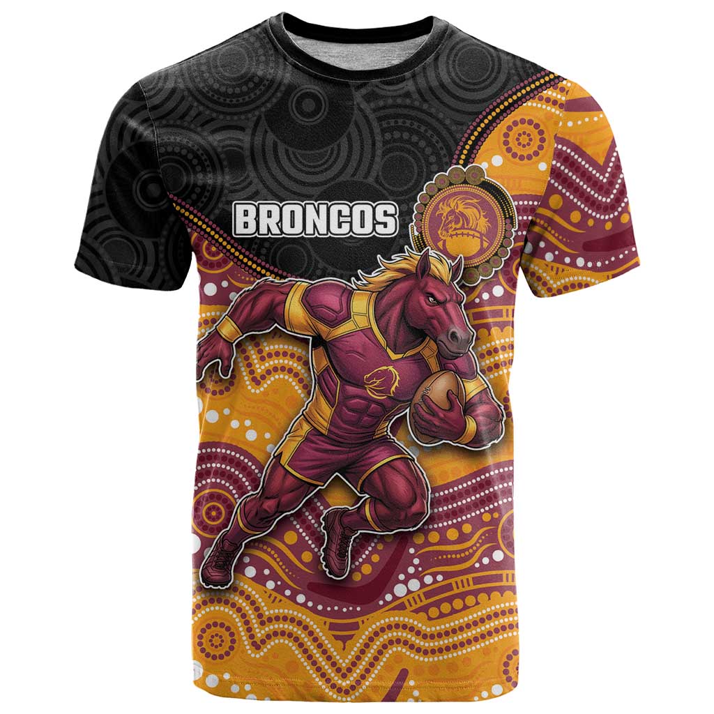 Custom Broncos T Shirt Horse Mascot With Aboriginal Indigenous