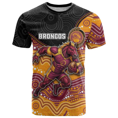 Custom Broncos T Shirt Horse Mascot With Aboriginal Indigenous