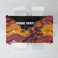 Custom Broncos Tablecloth Horse Mascot With Aboriginal Indigenous