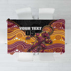 Custom Broncos Tablecloth Horse Mascot With Aboriginal Indigenous