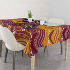Custom Broncos Tablecloth Horse Mascot With Aboriginal Indigenous