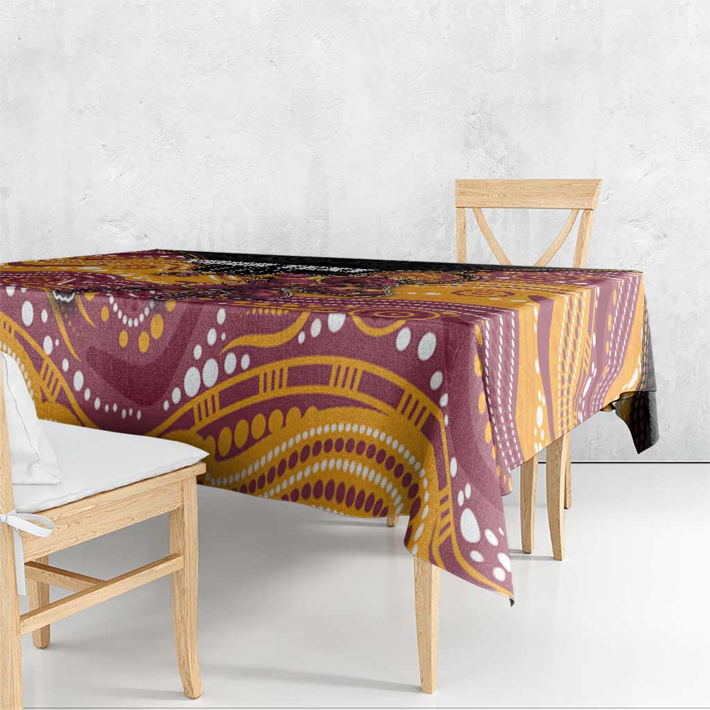 Custom Broncos Tablecloth Horse Mascot With Aboriginal Indigenous