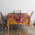 Custom Broncos Tablecloth Horse Mascot With Aboriginal Indigenous