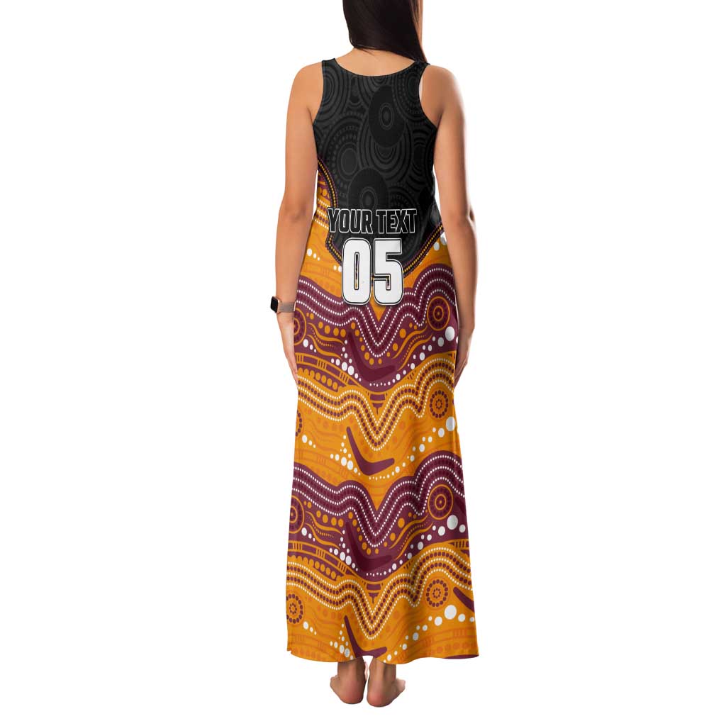 Custom Broncos Tank Maxi Dress Horse Mascot With Aboriginal Indigenous
