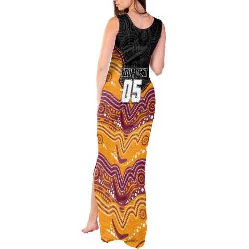 Custom Broncos Tank Maxi Dress Horse Mascot With Aboriginal Indigenous