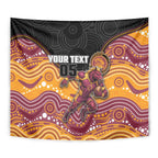 Custom Broncos Tapestry Horse Mascot With Aboriginal Indigenous