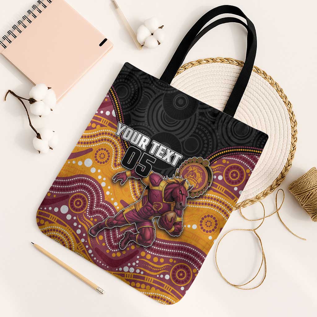 Custom Broncos Tote Bag Horse Mascot With Aboriginal Indigenous