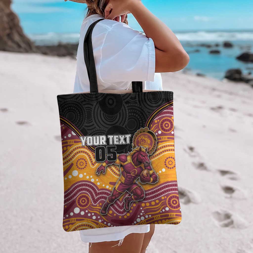 Custom Broncos Tote Bag Horse Mascot With Aboriginal Indigenous