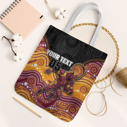 Custom Broncos Tote Bag Horse Mascot With Aboriginal Indigenous