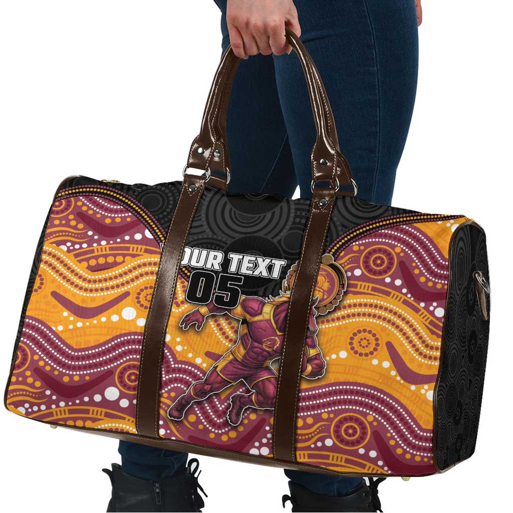 Custom Broncos Travel Bag Horse Mascot With Aboriginal Indigenous
