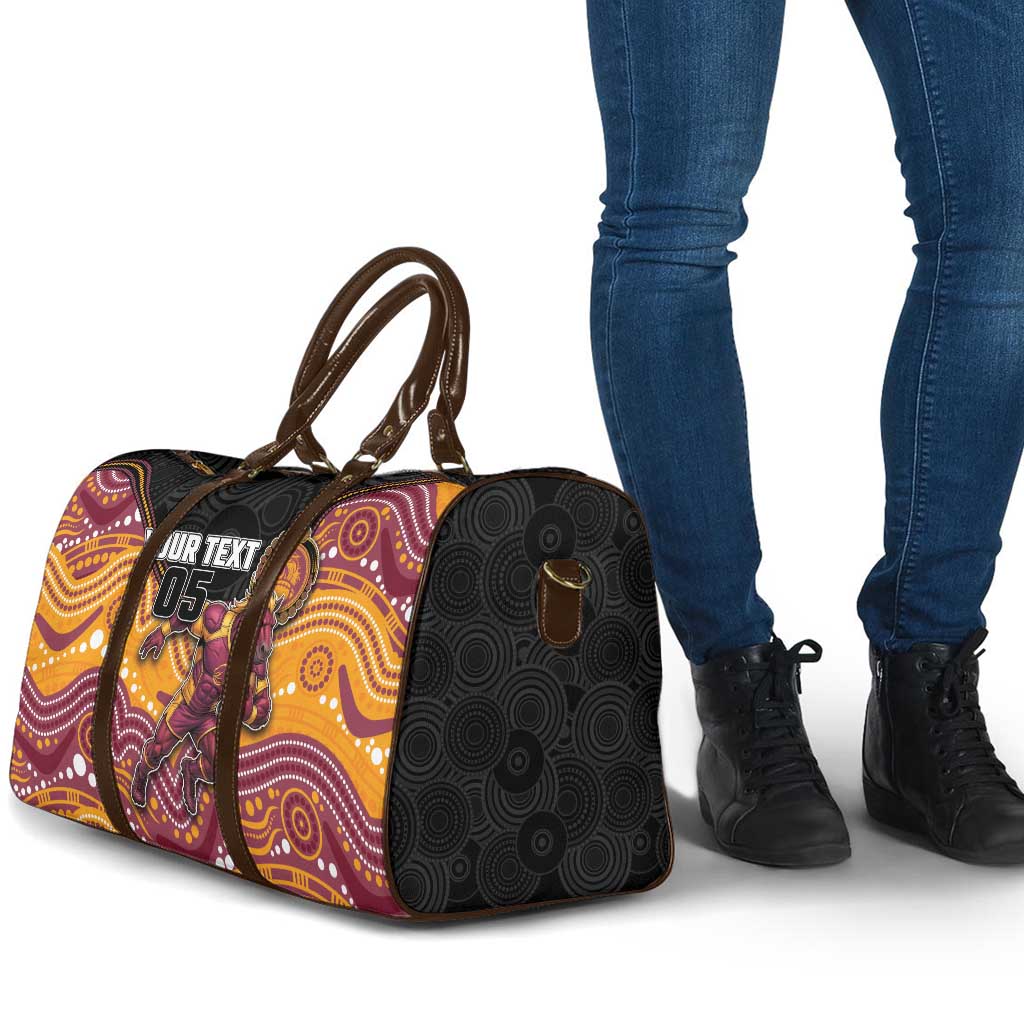 Custom Broncos Travel Bag Horse Mascot With Aboriginal Indigenous