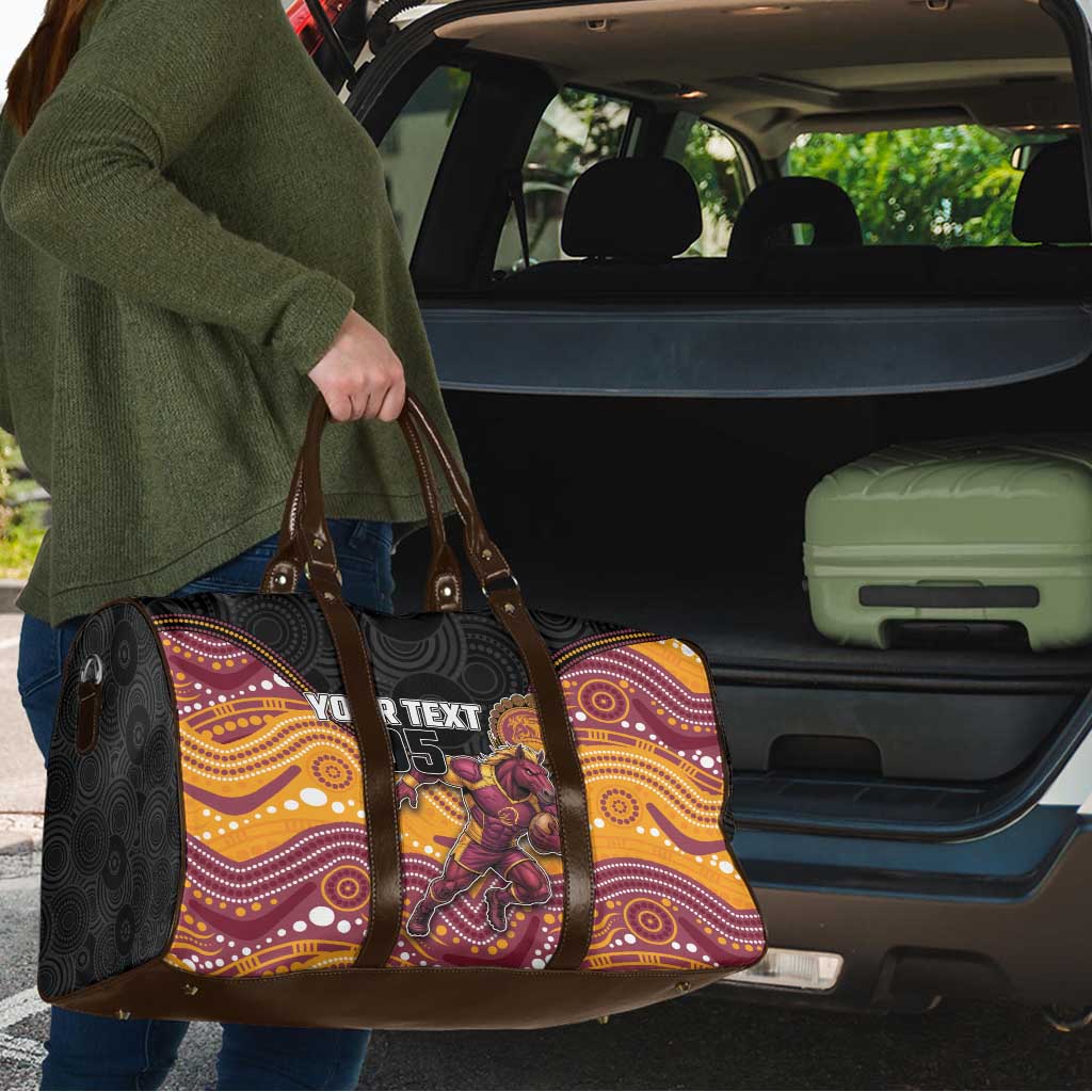 Custom Broncos Travel Bag Horse Mascot With Aboriginal Indigenous