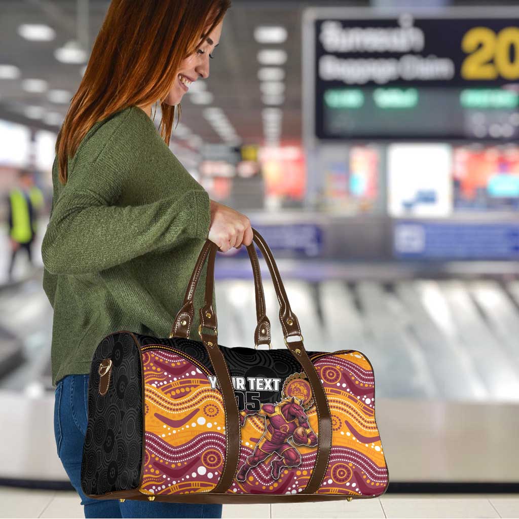 Custom Broncos Travel Bag Horse Mascot With Aboriginal Indigenous