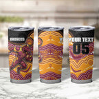 Custom Broncos Tumbler Cup Horse Mascot With Aboriginal Indigenous