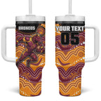 Custom Broncos Tumbler With Handle Horse Mascot With Aboriginal Indigenous