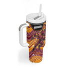 Custom Broncos Tumbler With Handle Horse Mascot With Aboriginal Indigenous