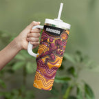 Custom Broncos Tumbler With Handle Horse Mascot With Aboriginal Indigenous