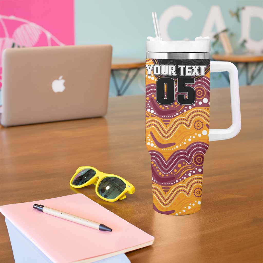 Custom Broncos Tumbler With Handle Horse Mascot With Aboriginal Indigenous